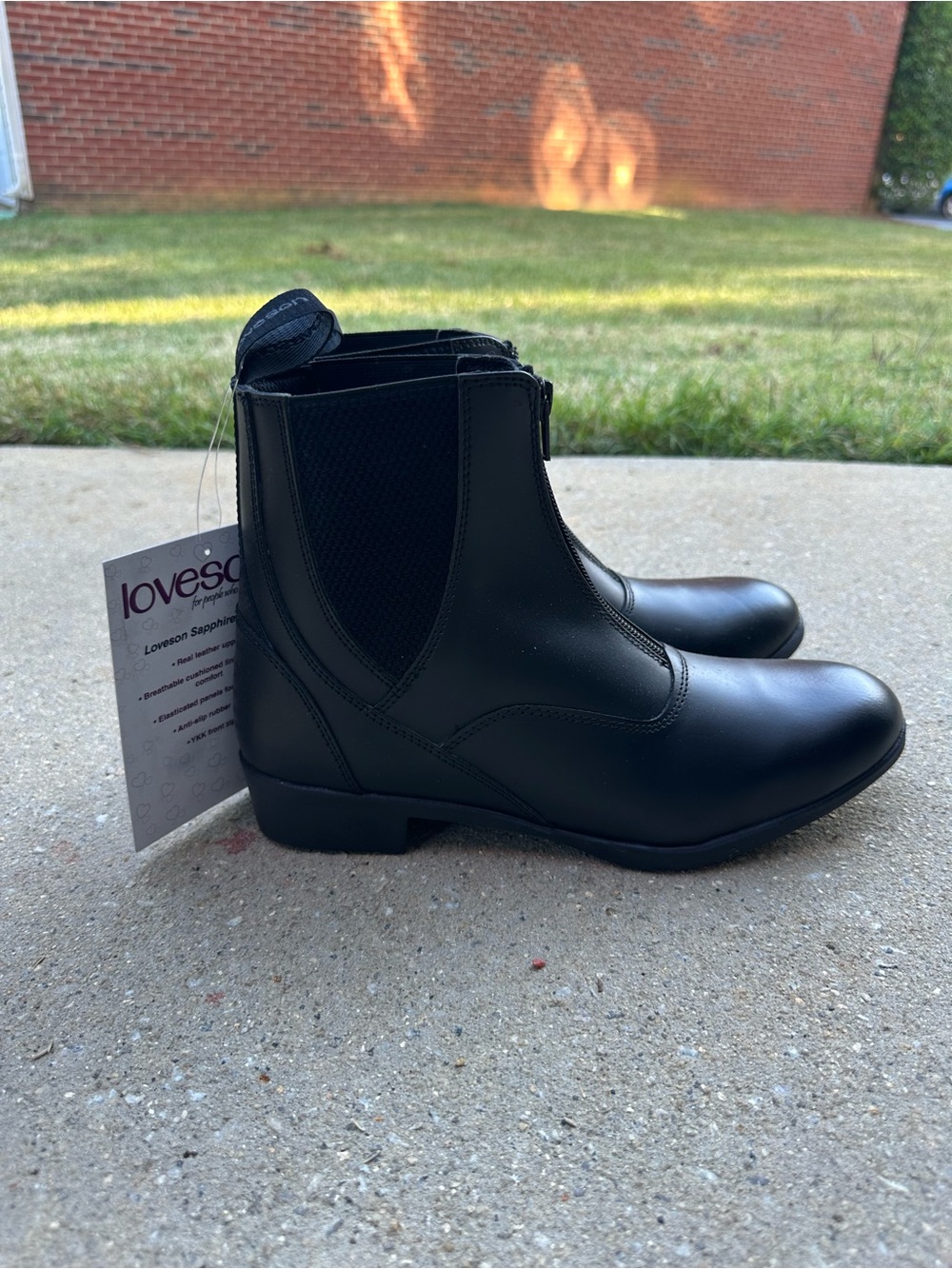 Loveson Sapphire Jodhpur Boots Leather Upper Front Zip Anti-Slip Womens EU 40